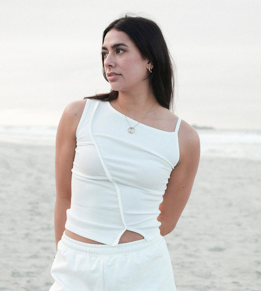 Commonplace | Asymmetrical Pearl Tank Natural