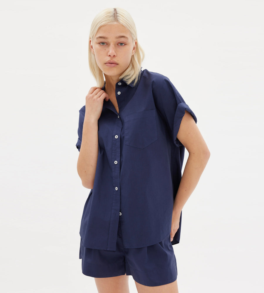 LMND | Chiara Short Sleeve shirt | Navy