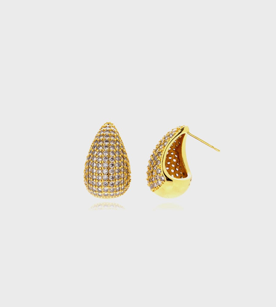 Luv AJ The Pave Gia Earrings | Gold