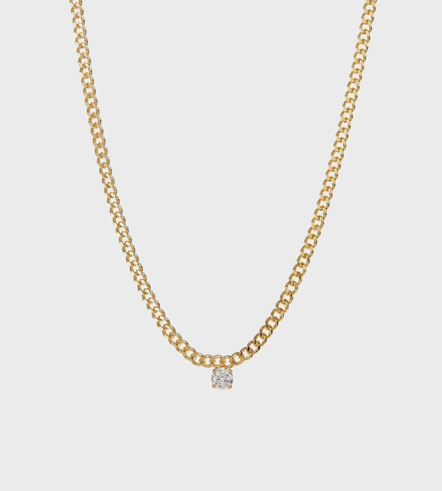 Luv AJ Bardot Stud Charm Necklace | Gold