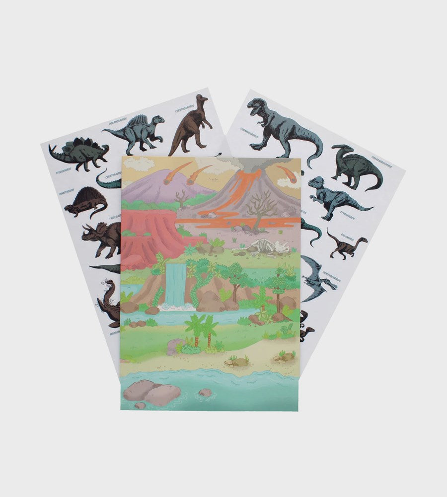 Prehistoric Land Reusable stickers and scenes
