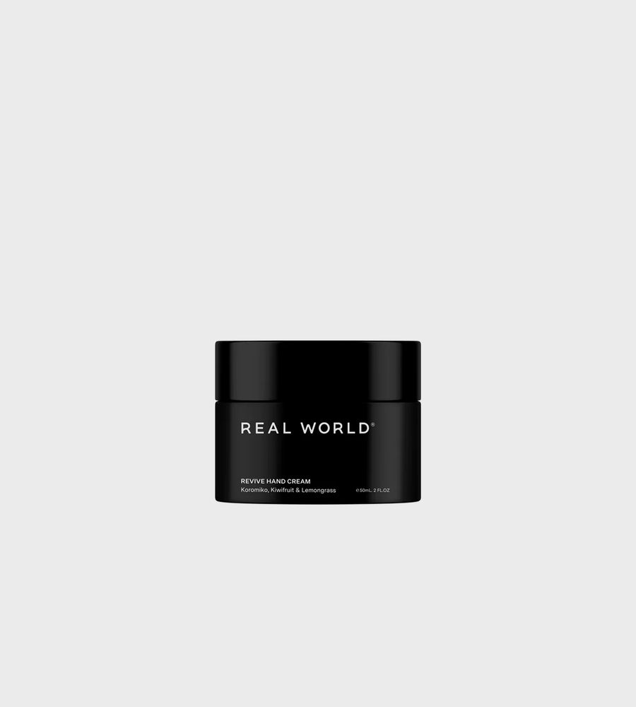 Real World | Revive Hand Cream | Koromiko, Kiwifruit & Lemongrass | Glass