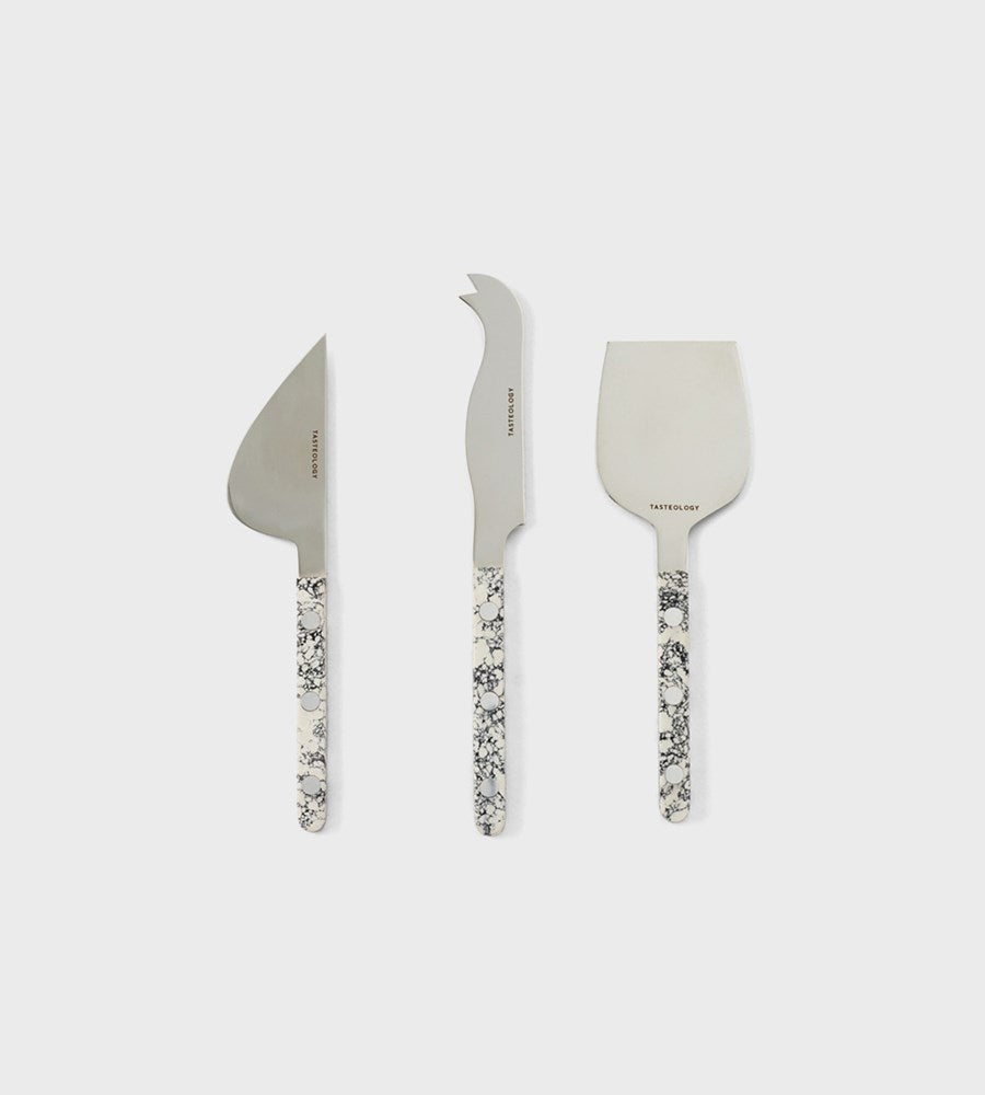 Tasteology Cheese Knives Set of 3 | Monochrome
