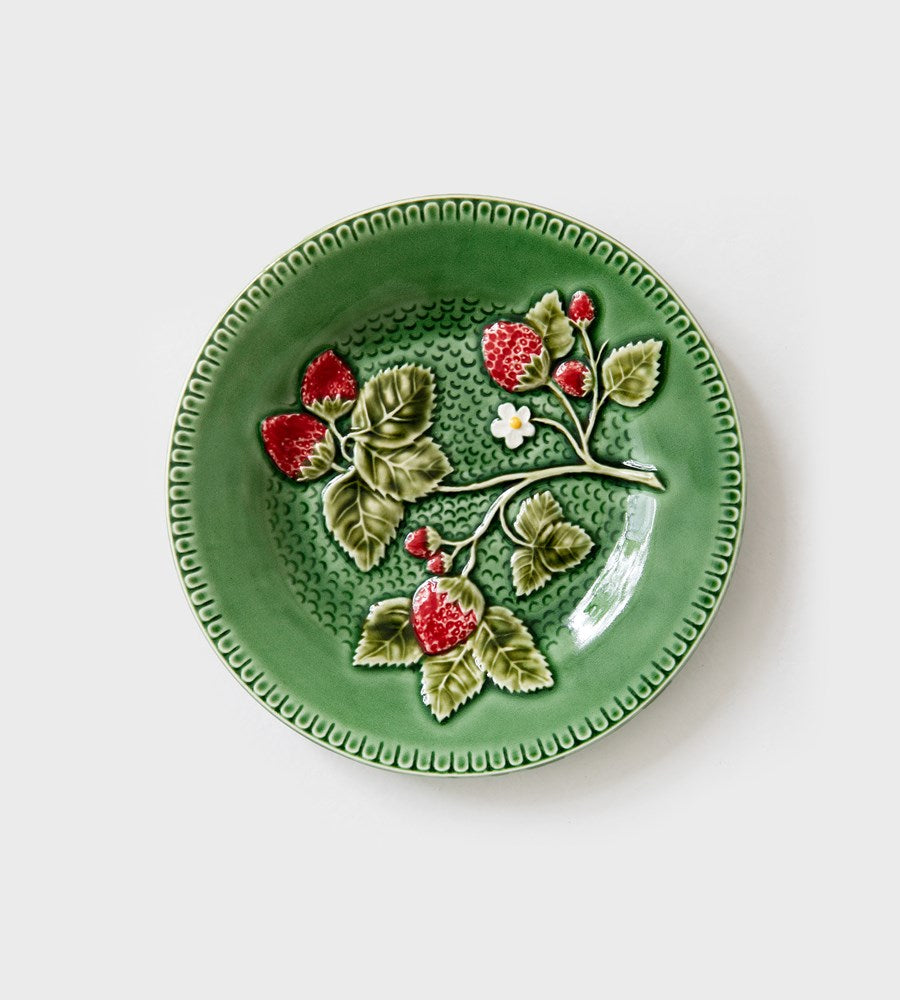 Bordallo Pinheiro | Strawberry Fruit Plate | Green