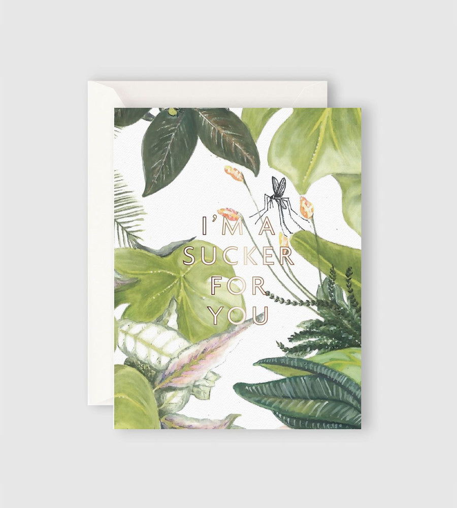 Father Rabbit Stationery | Botanical I'm a Sucker for You Card