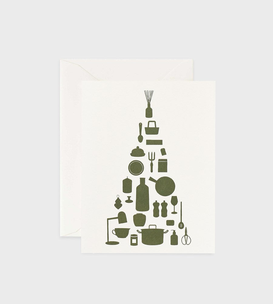 Father Rabbit Stationery | Green Utensils Tree Card