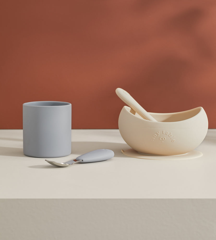 Tiny Table Co. | Suction Bowl and Spoon Set | Sand