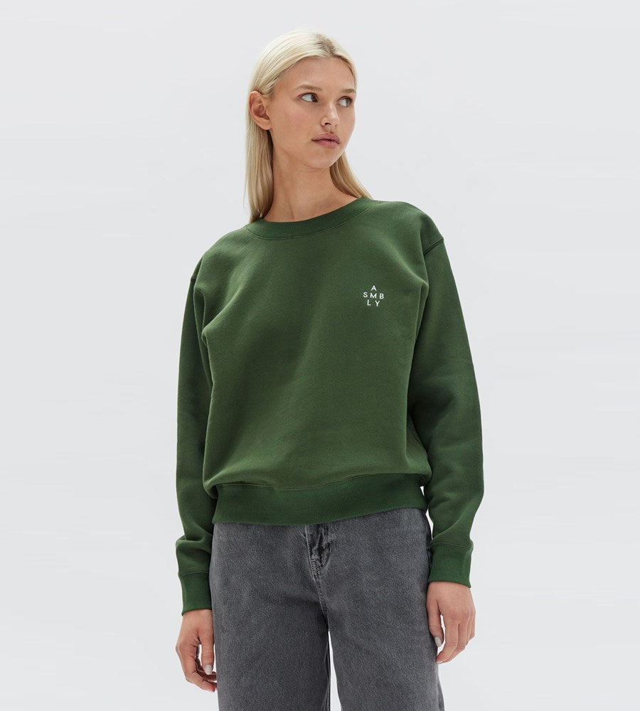 Womens Stacked Logo Fleece Forest