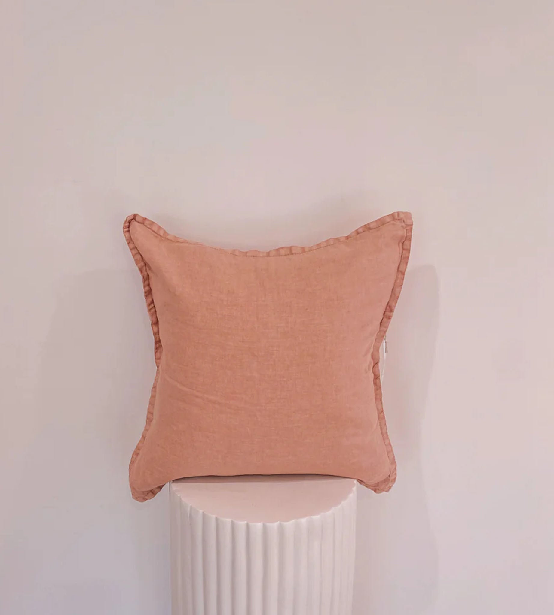 Home Lab | 100% Belgium Linen Vintage Washed Cushion Feather Filled | Dusty Rose