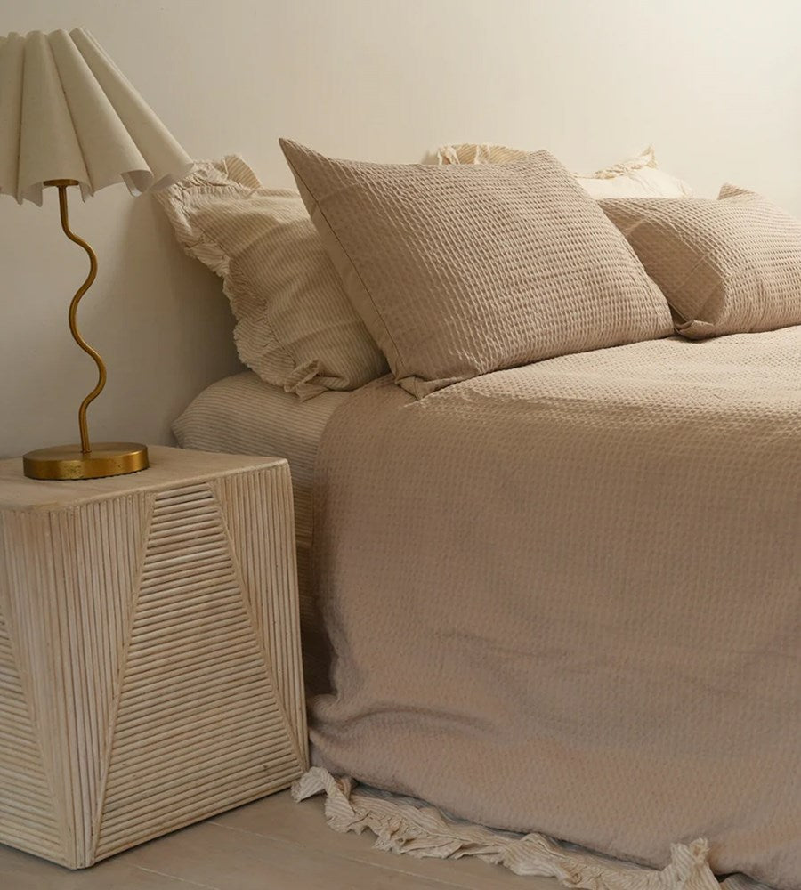 100% Cotton Waffle Duvet Set | Natural