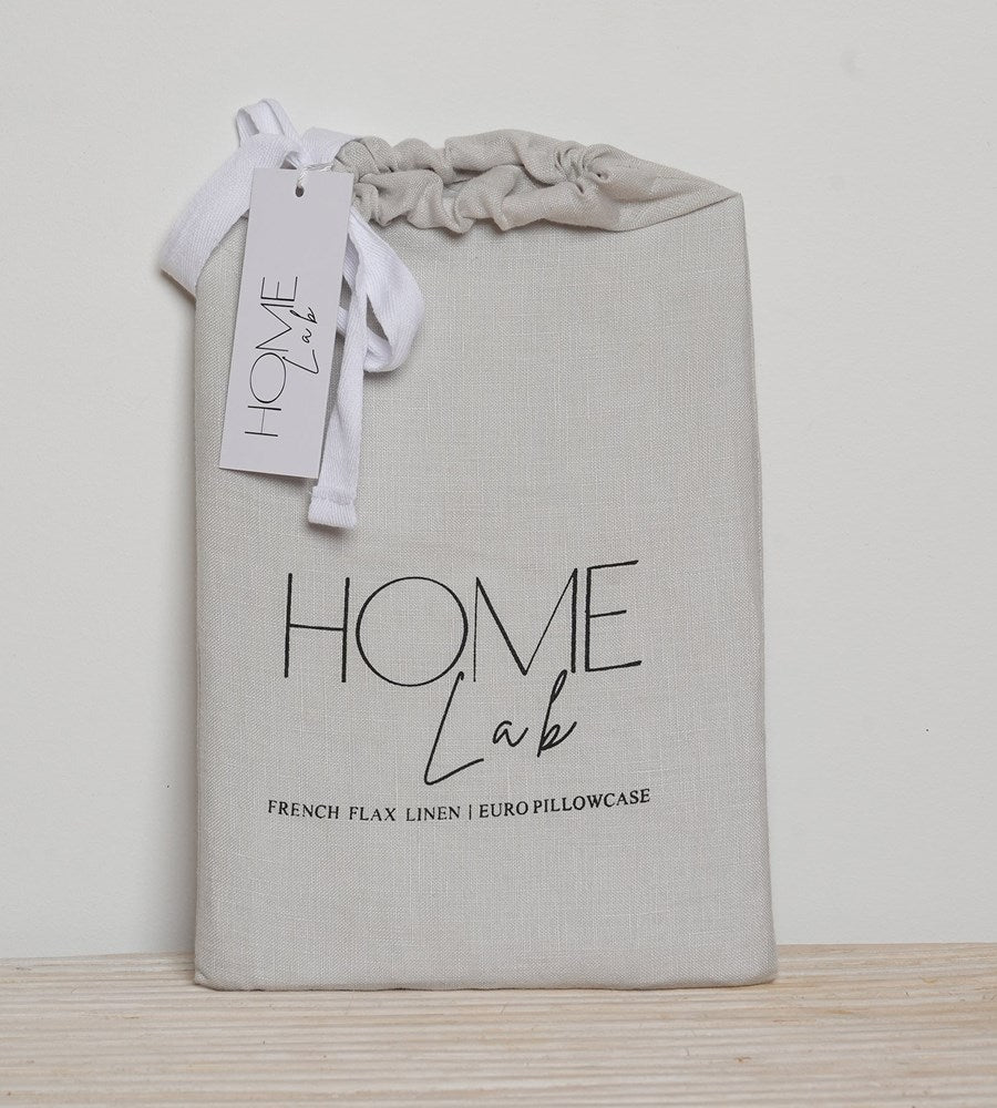 Home Lab | 100% French Flax Linen Euro Pillowcase | Cloud