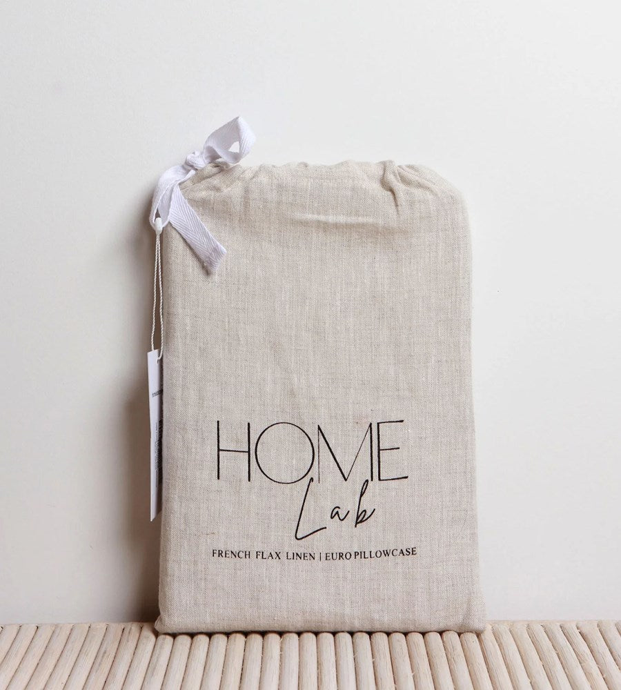 Home Lab | 100% French Linen Euro pillowcase | Natural Oat