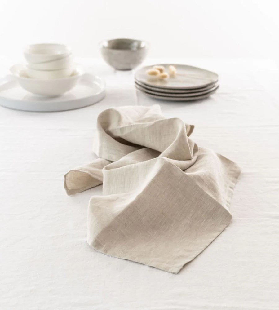 Home Lab | 100% French Linen Tea Towel | Set 2 | Natural Oat