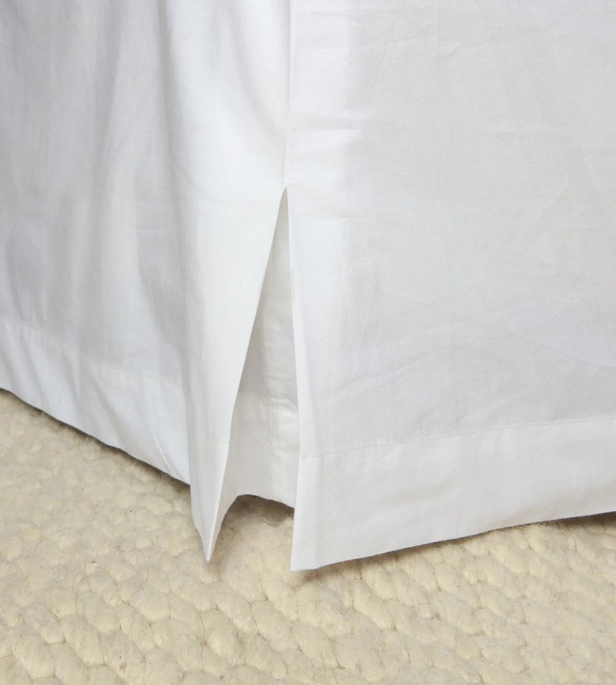 Home Lab | 100% Stonewashed Cotton Bed Skirt | White