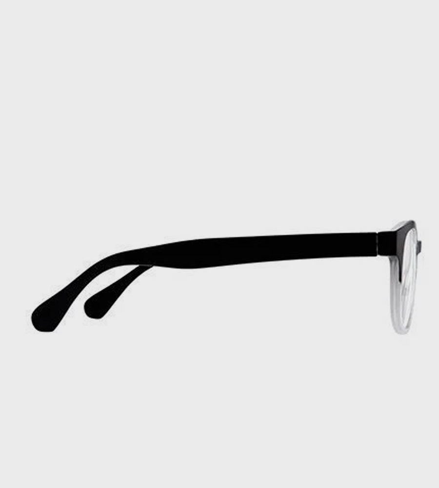 Black eyeglasses on a white background