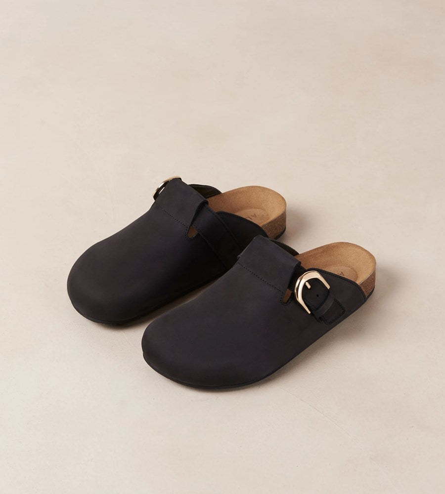 Alohas | Travis Leather Mules | Black