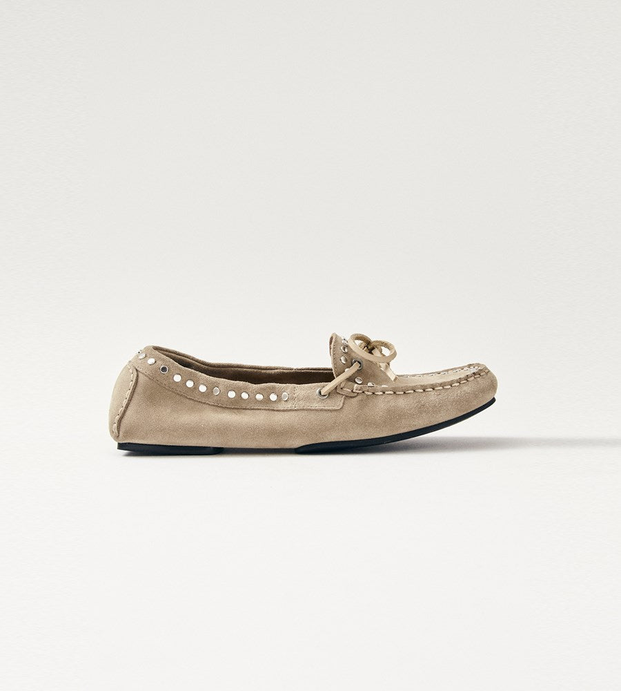 Alohas | Calla Suede Stud Loafer | Beige