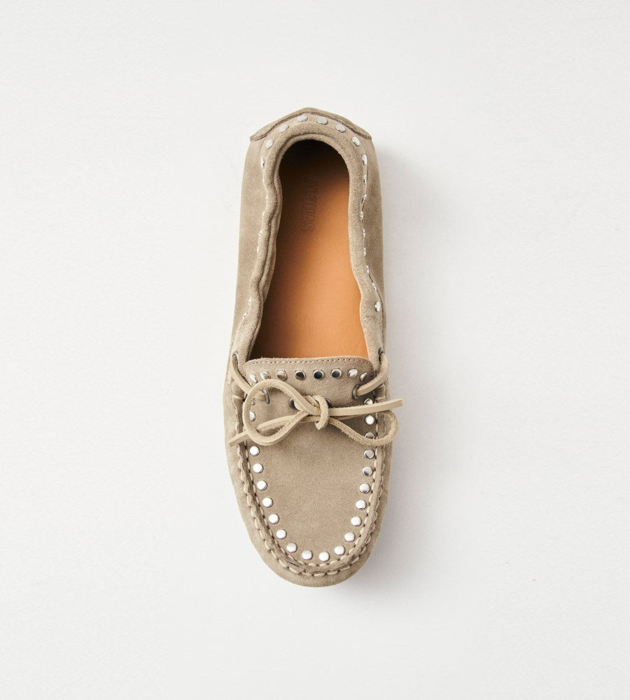 Alohas | Calla Suede Stud Loafer | Beige