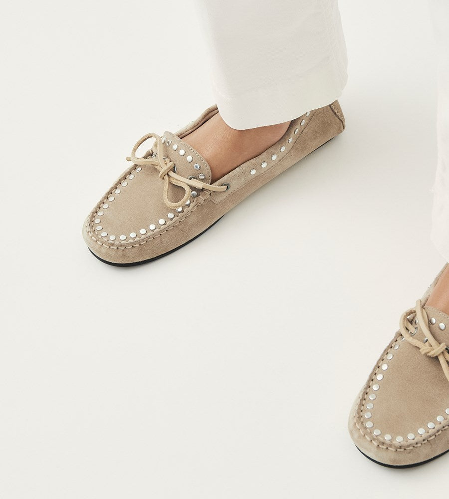 Alohas | Calla Suede Stud Loafer | Beige