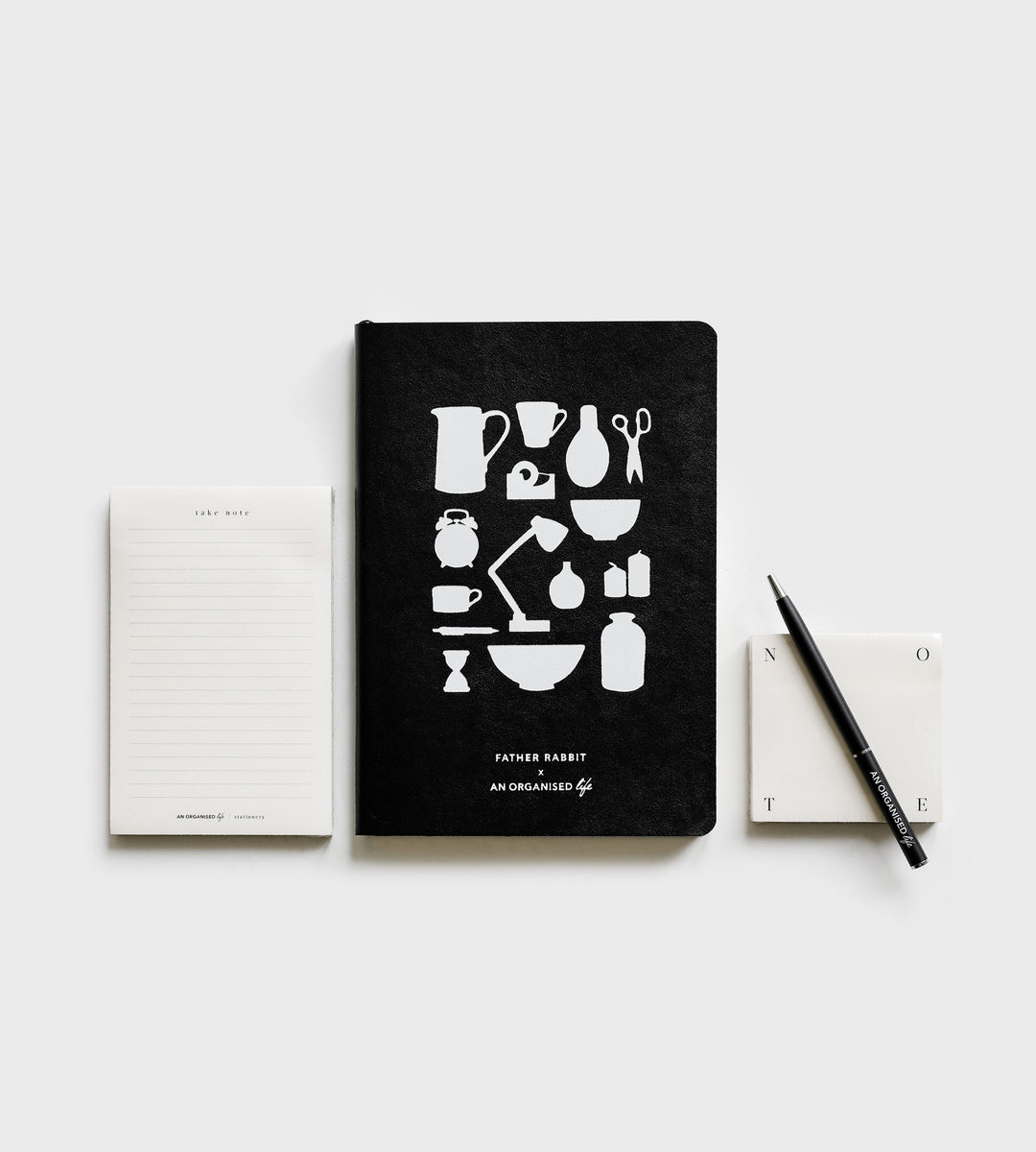 An Organised Life x Father Rabbit | Leather Notebook | Black
