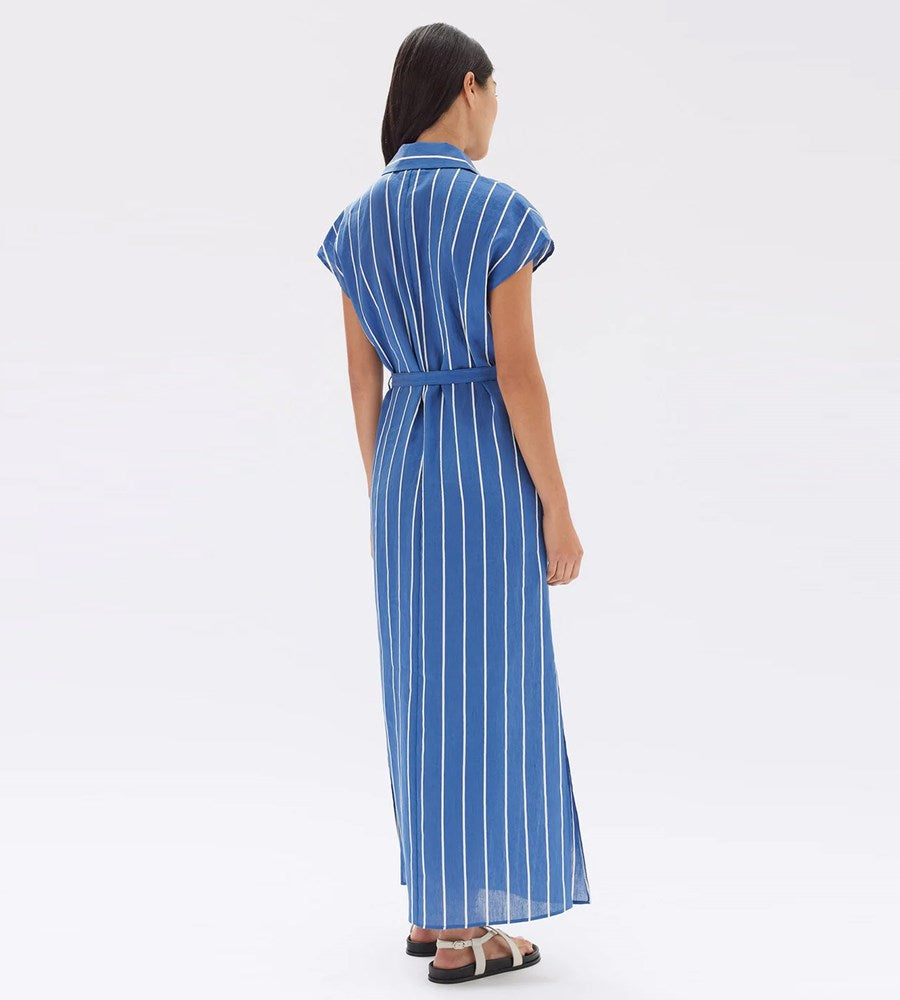 Assembly Label | Ayla Stripe Shirt Dress | Lapis/White