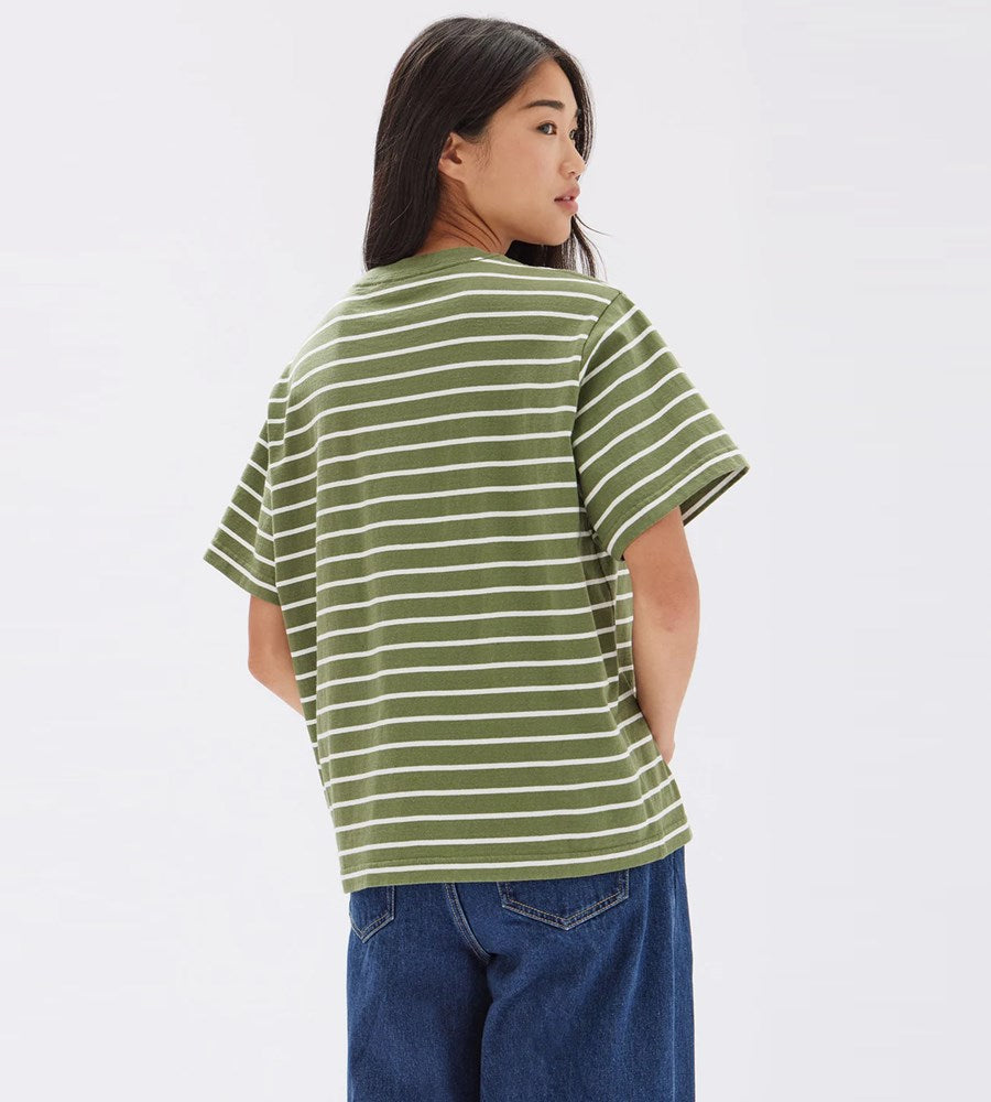 Assembly Label | Cohen Stripe Short Sleeve Tee | Pandan/Antique White