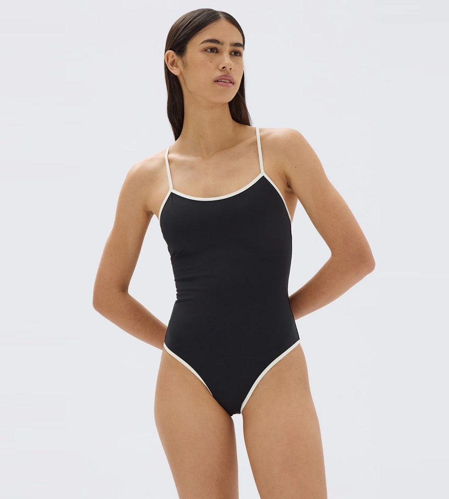 Assembly Label | Contrast Cross Back One Piece | Black/White