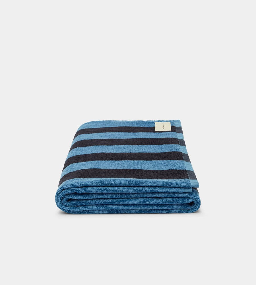 Assembly Label | Cotton Stripe Beach Towel | Bahama/True Navy