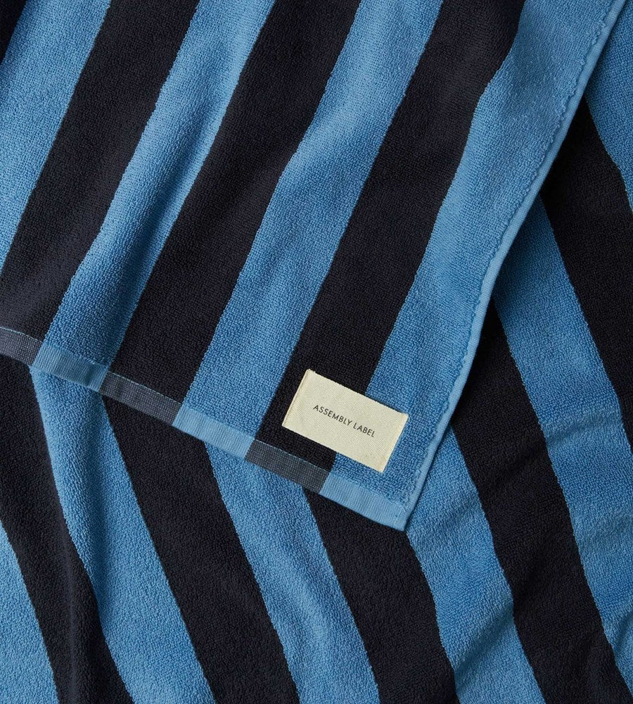 Assembly Label | Cotton Stripe Beach Towel | Bahama/True Navy