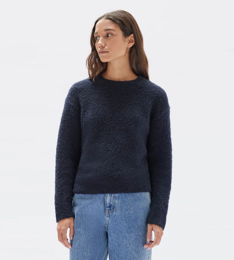 Assembly Label | Dahlia Wool Knit Crew Jumper | Ink