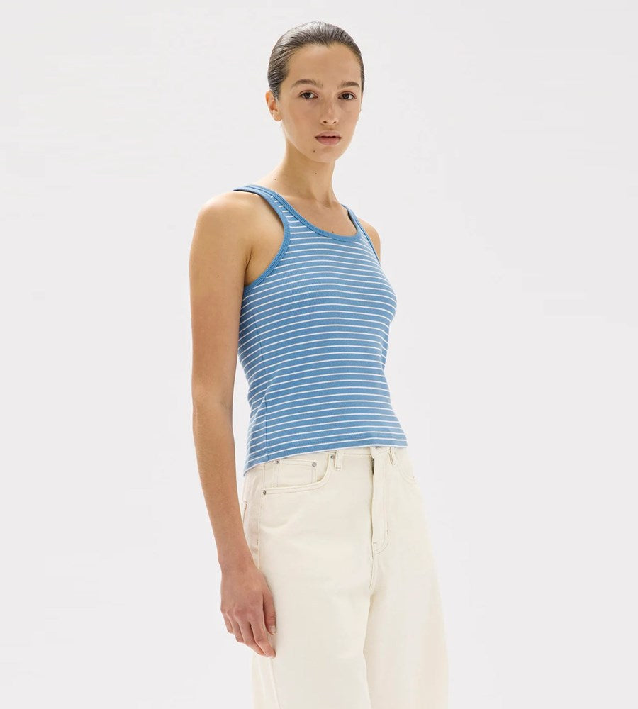 Assembly Label | Drew Sripe Rib Tank | Bahama/White