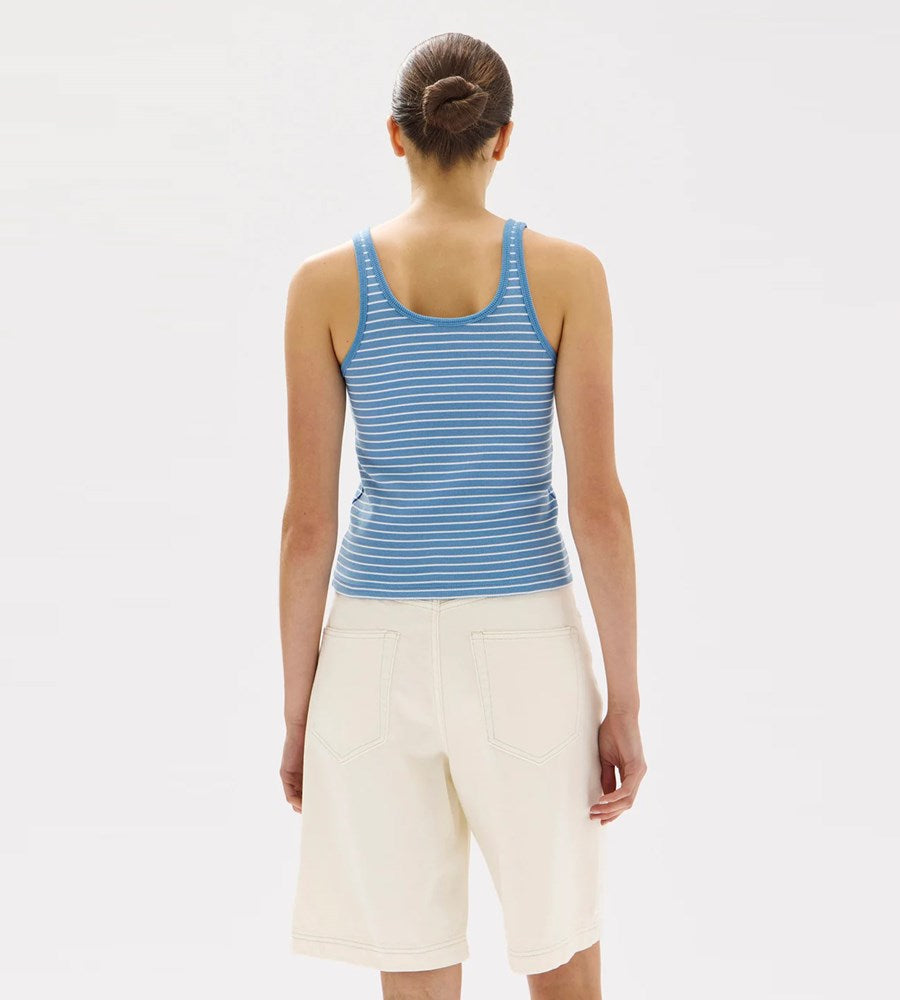 Assembly Label | Drew Sripe Rib Tank | Bahama/White