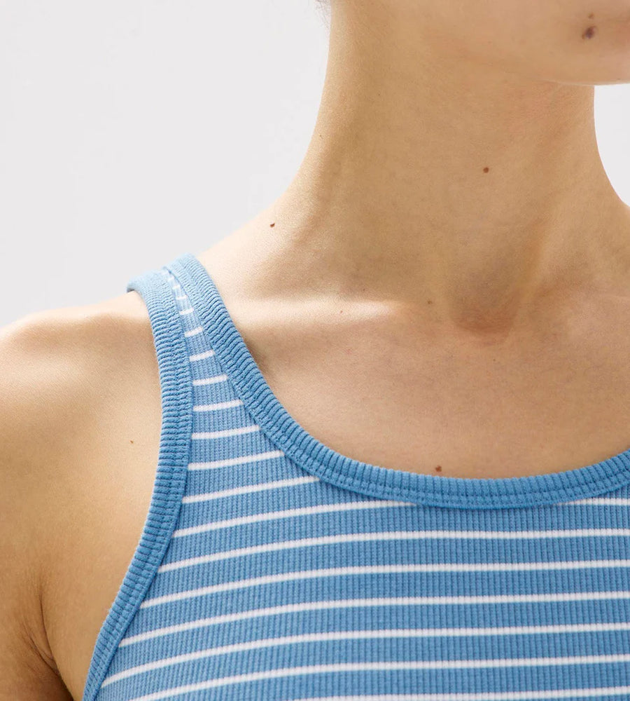 Assembly Label | Drew Sripe Rib Tank | Bahama/White