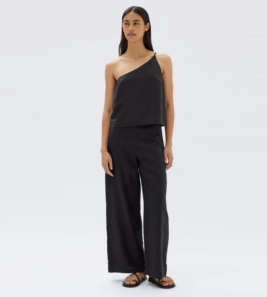 Assembly Label | Farriday Silk Linen Asymmetric Top | Black