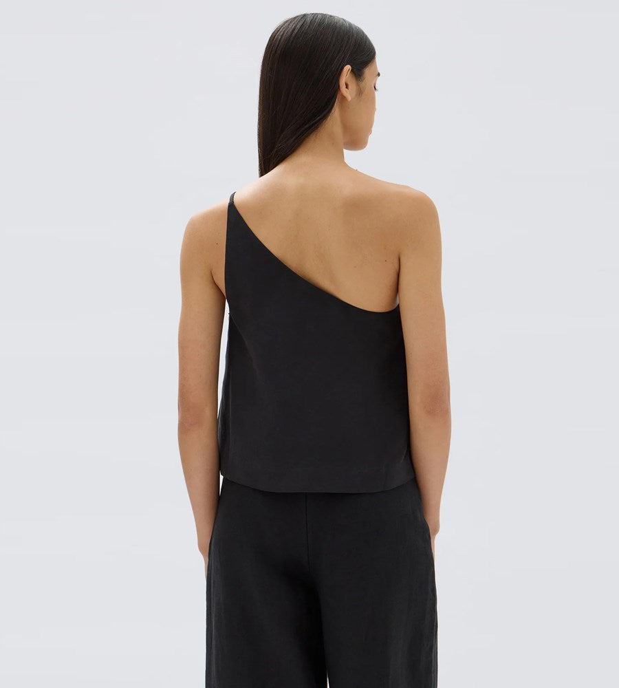 Assembly Label | Farriday Silk Linen Asymmetric Top | Black