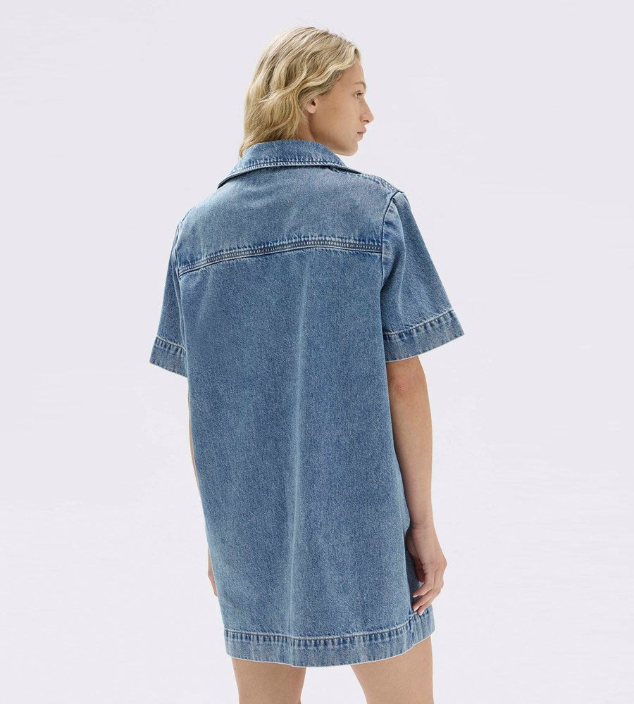 Assembly Label | Genevieve Denim Mini Dress | Dark Stone