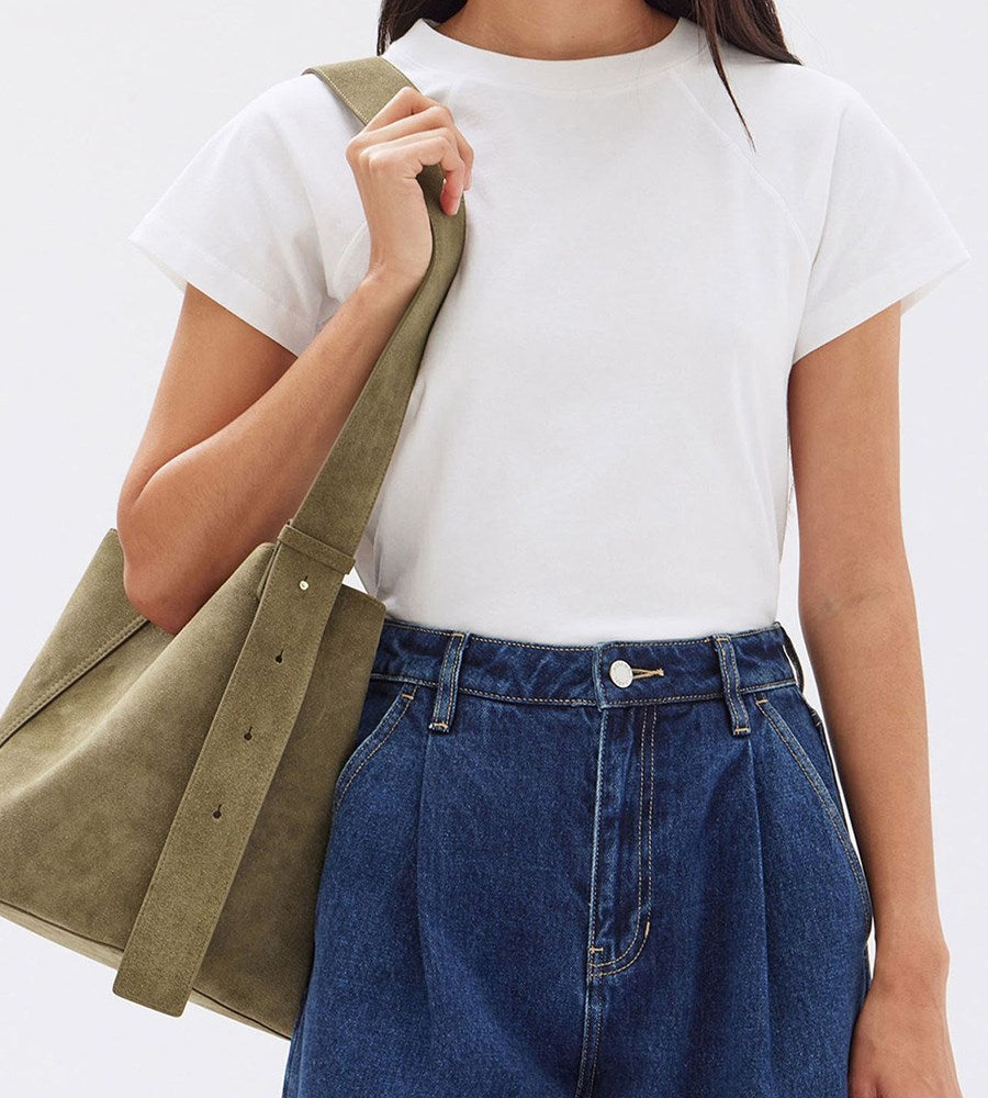 Assembly Label | Hudson Suede Bag | Olive Suede