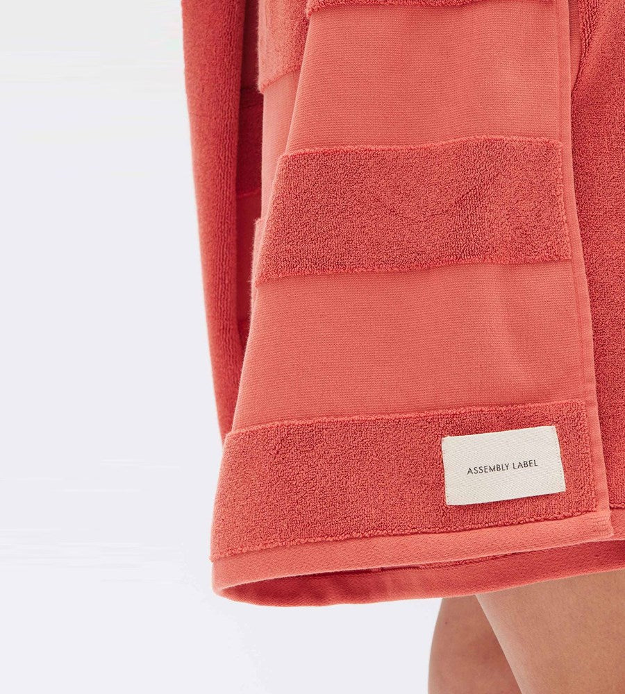 Assembly Label | Jacquard Tile Beach Towel | Papaya