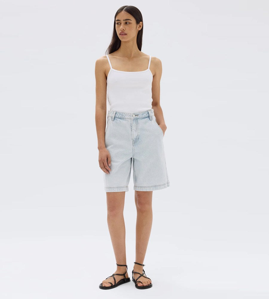 Assembly Label | Longline Denim Shorts| Bleach