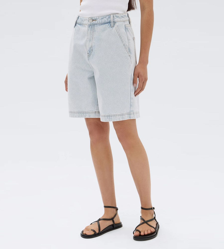 Assembly Label | Longline Denim Shorts| Bleach