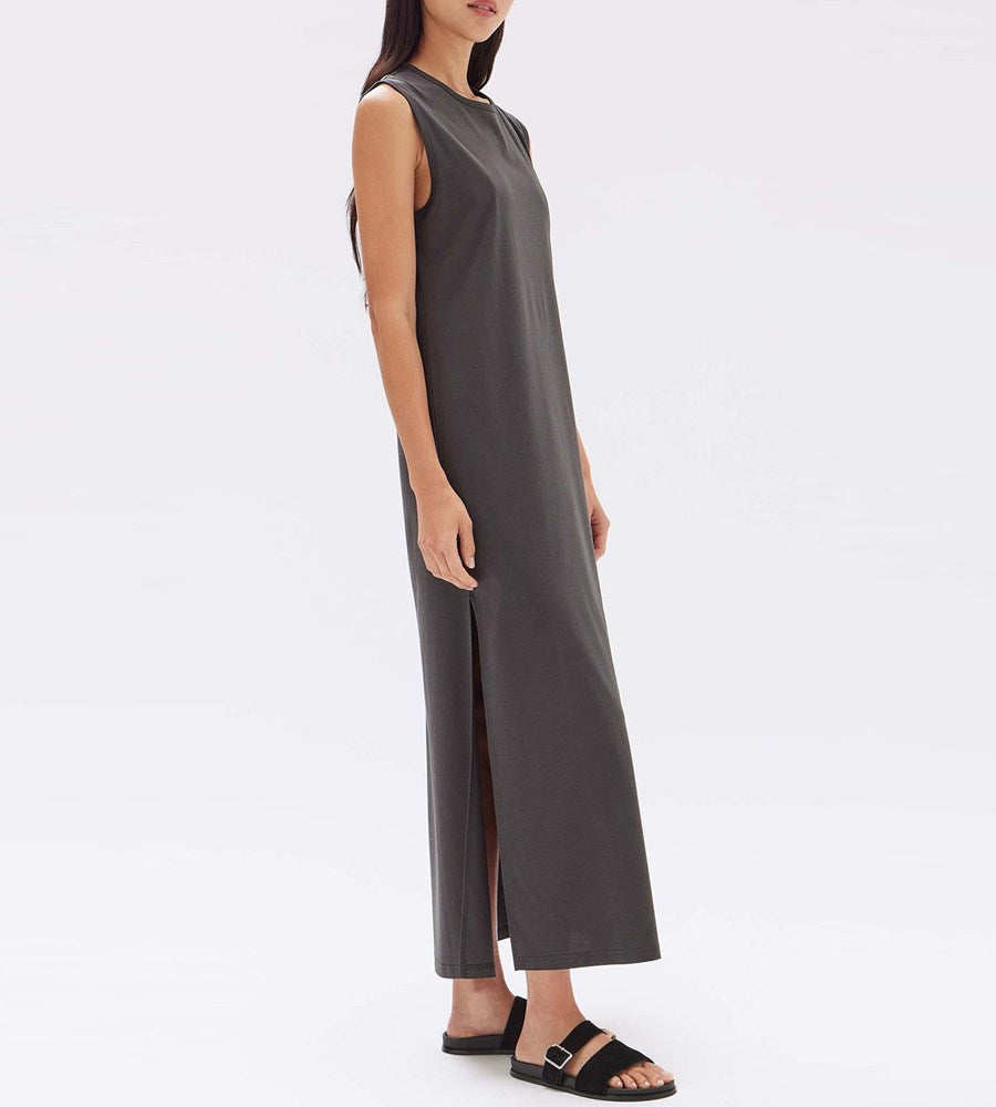 Assembly Label | Madison Silk Blend Tank Dress | Washed Black