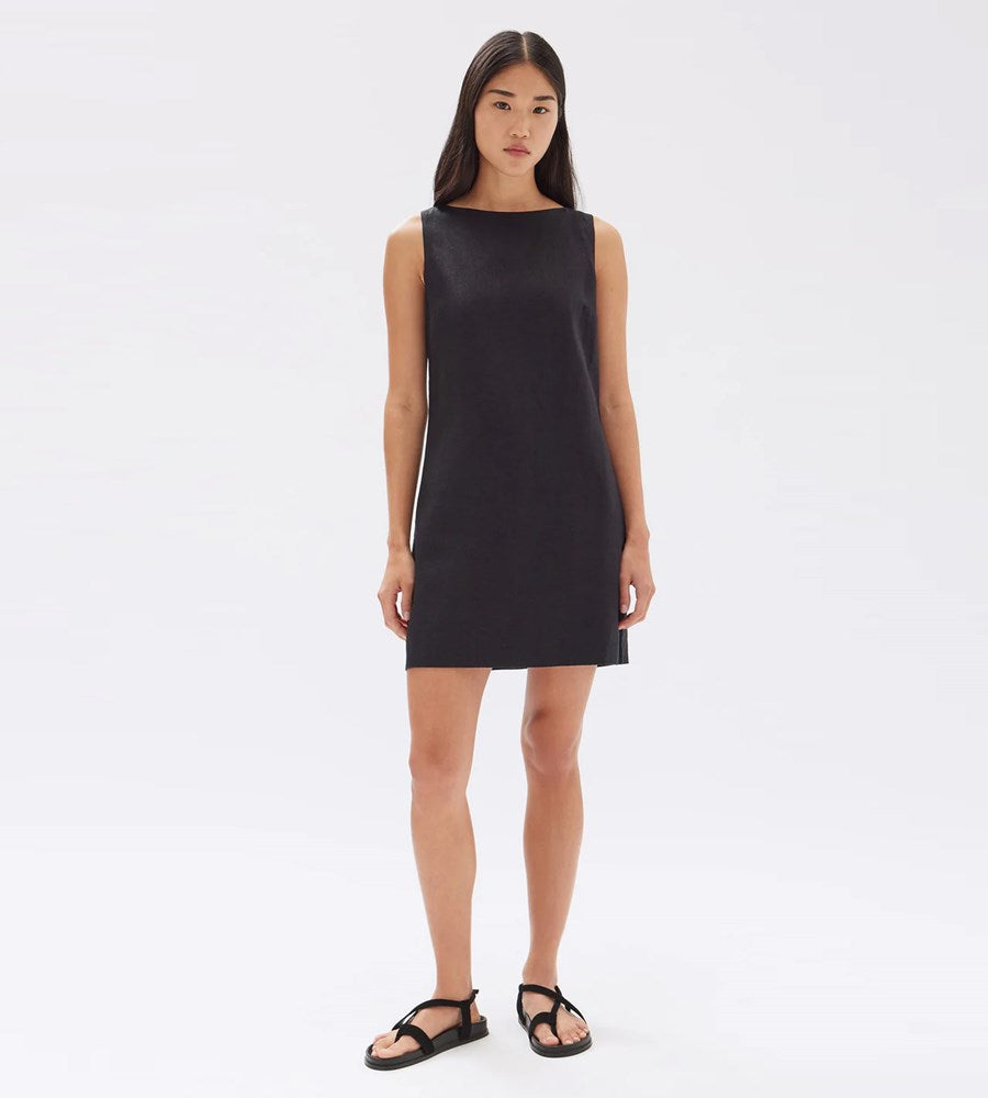 Assembly Label | Nadine Linen Mini Dress | Black