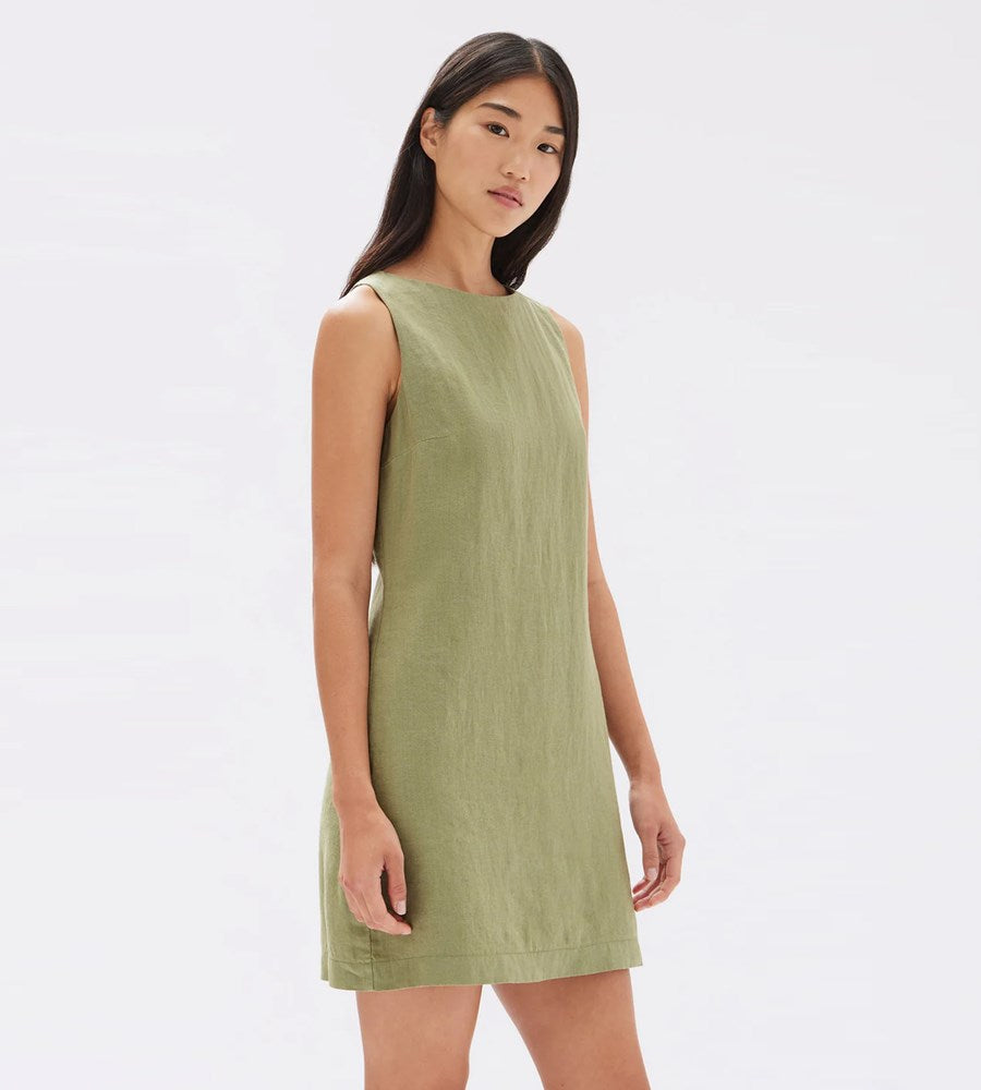 Assembly Label | Nadine Linen Mini Dress | Pandan