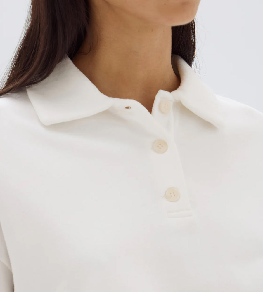 Assembly Label | Odille Jersey Polo | Antique White