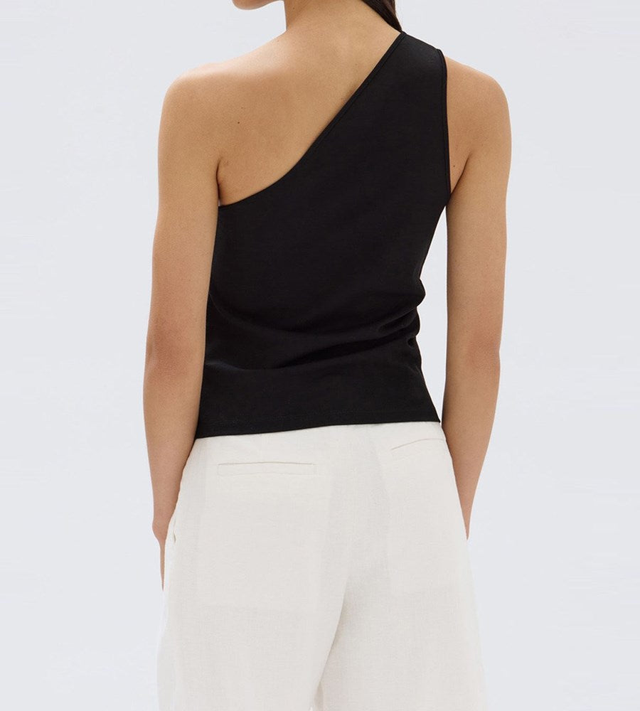 Assembly Label | Orchid Jersey One Shoulder Top | Black