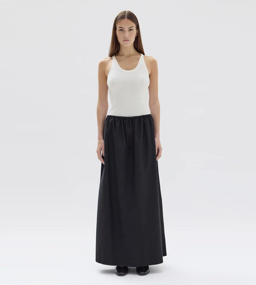 Assembly Label | Phillipa Poplin Midi Skirt | Black