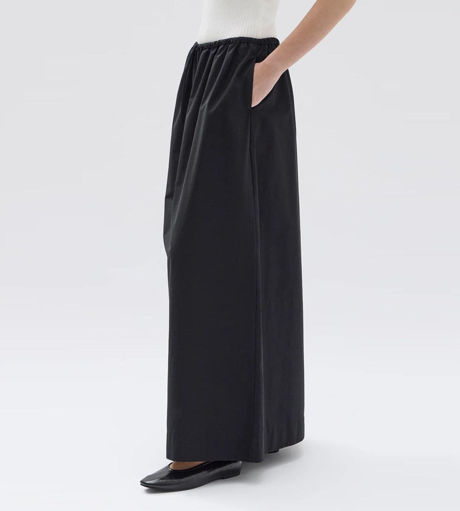 Assembly Label | Phillipa Poplin Midi Skirt | Black