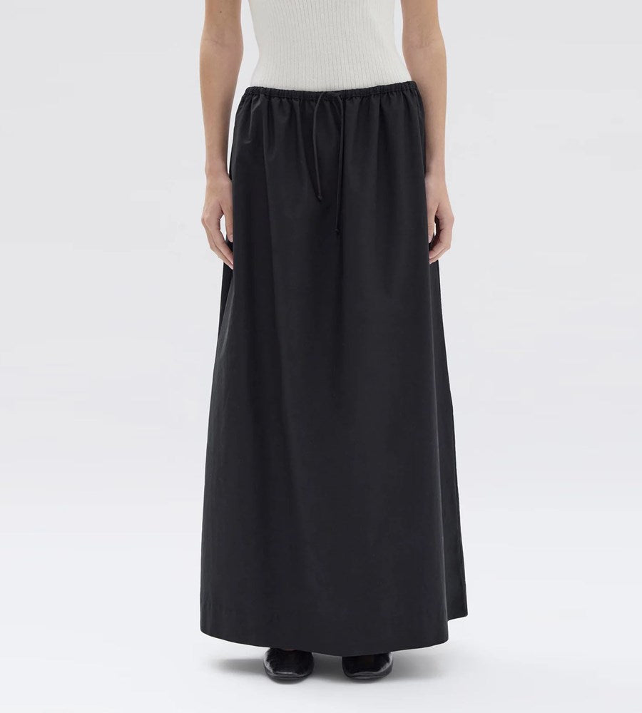 Assembly Label | Phillipa Poplin Midi Skirt | Black