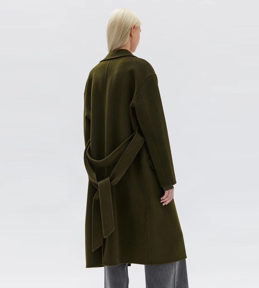 Assembly Label | Sadie Single Breasted Wool Coat | Forest