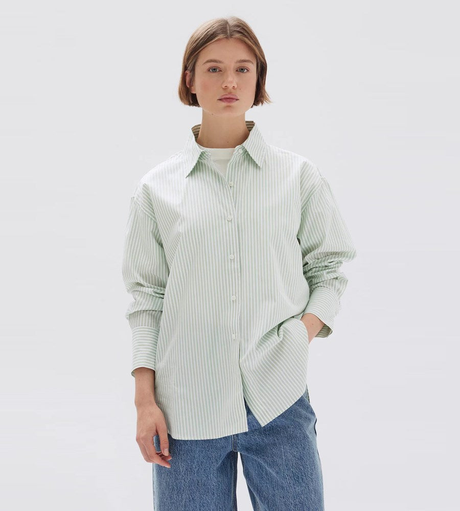 Assembly Label | Signature Poplin Shirt | Rosemary/White